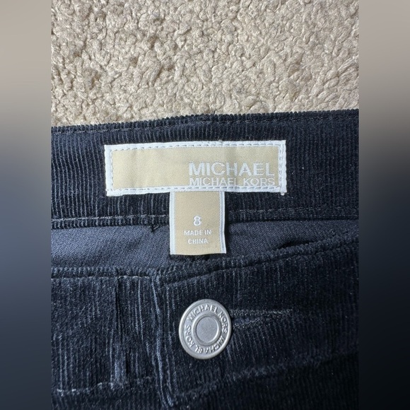 MICHAEL Michael Kors Women's Black Corduroy Mid-Rise Straight Leg Pants Size 8 - Picture 6 of 6